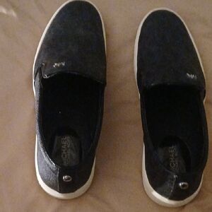 Michael Kors Black and White Women's Loafers